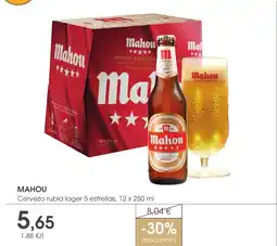 Supermercados Plaza MAHOU Cerveza rubia lager 5 estrellas oferta
