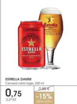 Supermercados Plaza ESTRELLA DAMM Cerveza rubia lager oferta