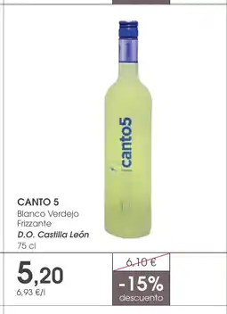 Supermercados Plaza CANTO 5 Blanco Verdejo Frizzante D.O. Castilla León oferta