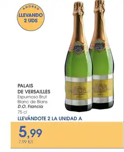 Supermercados Plaza PALAIS DE VERSAILLES Espumoso Brut Blanc de Blans D.O. Francia oferta