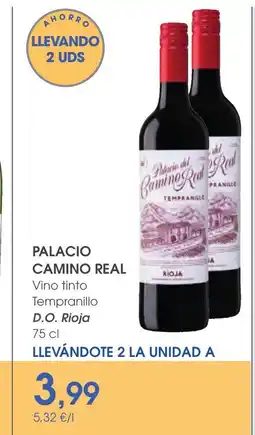 Supermercados Plaza PALACIO CAMINO REAL Vino tinto Tempranillo D.O. Rioja oferta