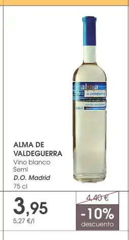 Supermercados Plaza ALMA DE VALDEGUERRA Vino blanco Semi D.O. Madrid oferta
