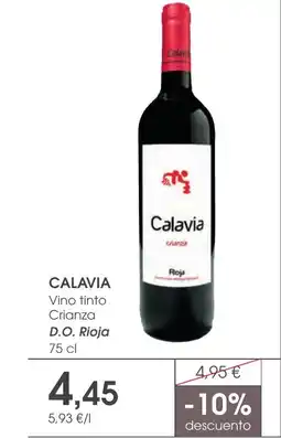 Supermercados Plaza CALAVIA Vino tinto Crianza D.O. Rioja oferta