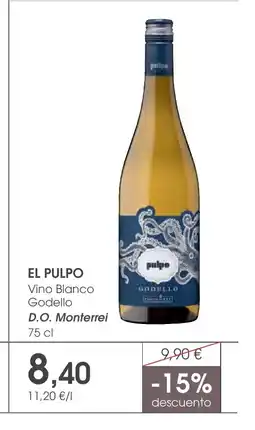 Supermercados Plaza EL PULPO Vino Blanco Godello D.O. Monterrei oferta