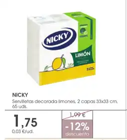 Supermercados Plaza NICKY Servilletas decorada limones, 2 capas oferta