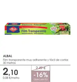Supermercados Plaza ALBAL Film transparente muy adherente y fácil de cortar oferta