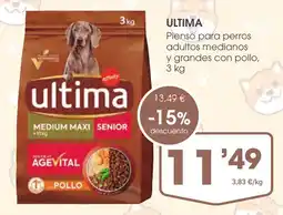 Supermercados Plaza ULTIMA Pienso para perros adultos medianos y grandes con pollo oferta