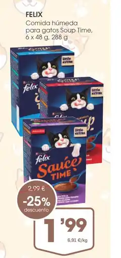 Supermercados Plaza FELIX Comida húmeda para gatos Soup Time oferta