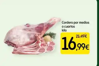 Cordero por medios o cuartos