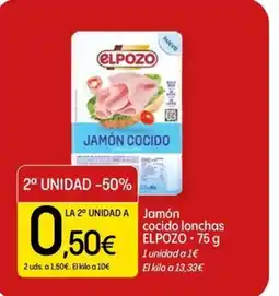 Dialprix ELPOZO Jamón cocido lonchas oferta