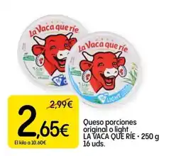 Dialprix LA VACA QUE RIE Queso porciones original o light oferta