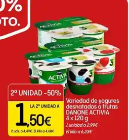 Dialprix DANONE ACTIVIA Variedad de yogures desnatados o frutas oferta