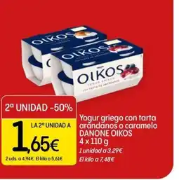 Dialprix DANONE OIKOS Yogur griego con tarta arándanos o caramelo oferta