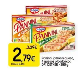 Dialprix DR. OETKER Paninni jamón y queso, 4 quesos o barbacoa oferta