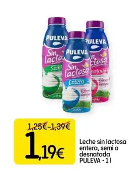 Dialprix PULEVA Leche sin lactosa entera, semi o desnatada oferta