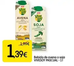 Dialprix VIVESOY PASCUAL Bebida de avena o soja oferta