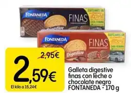 Dialprix FONTANEDA Galleta digestive finas con leche o chocolate negro oferta