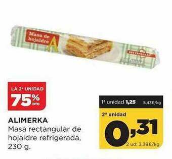 Alimerka Alimerka Masa Rectangular De Hojaldre Refrigerada oferta