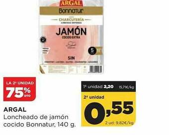 Alimerka Argal Loncheado De Jamón Cocido Bonnatur oferta