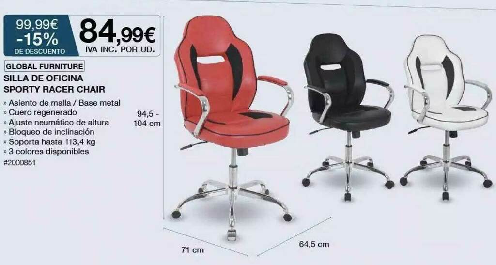 Global furniture sporty online office chair