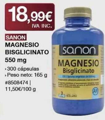 Costco Sanon Magnesio Bisglicinato oferta