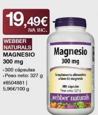 Costco Wabber Naturals Magnesio 300 Mg oferta