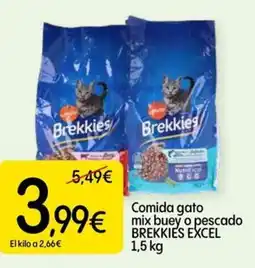 Dialprix BREKKIES EXCEL Comida gato mix buey o pescado oferta