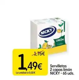 Dialprix NICKY Servilletas 2 capas limón oferta