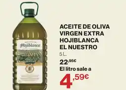 Hipercor EL NUESTRO Aceite de oliva virgen extra hojiblanca oferta