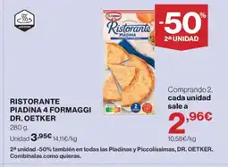 Hipercor DR. OETKER Ristorante piadina 4 formaggi oferta