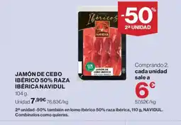 Hipercor NAVIDUL Jamon de ceso ibérico 50% raza berica oferta