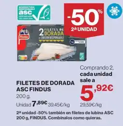 Hipercor FINDUS Filetes de dorada asc oferta