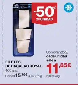 Hipercor ROYAL Filetes de bacalao oferta