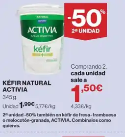 Hipercor ACTIVIA Kéfir natural oferta