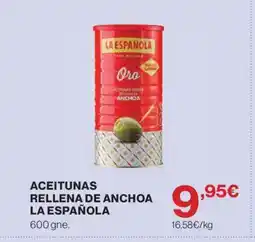 Hipercor LA ESPAÑOLA Aceitunas rellena de anchoa oferta