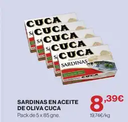 Hipercor CUCA Sardinas en aceite de oliva oferta