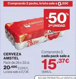 Hipercor AMSTEL Cerveza oferta