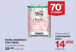 Hipercor FOXY SEDA Papel higiénico oferta