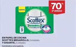 Hipercor En papel de cocina scottex megarollo y gigante oferta