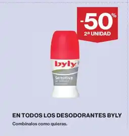Hipercor BYLY En todos los desodorantes oferta