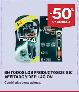 Hipercor En todos los productos de bic afeitado y depilación oferta