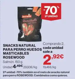 Hipercor ROSEWOOD Snacks natural para perro huesos masticables oferta