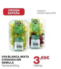 Hipercor Uva blanca, mixta o rosada sin semilla oferta