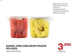Hipercor Sandía, piña o melón en trozos p oferta