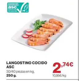 Hipercor Langostino cocido asc oferta