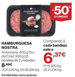 Hipercor Hamburguesa nostra oferta