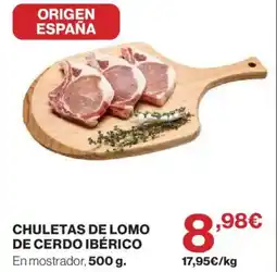 Hipercor Chuletas de lomo de cerdo ibérico oferta