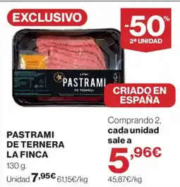 Hipercor LA FINCA Pastrami de ternera oferta