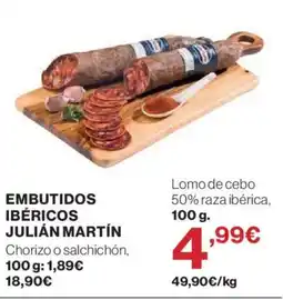 Hipercor Embutidos ibéricos julián martín oferta