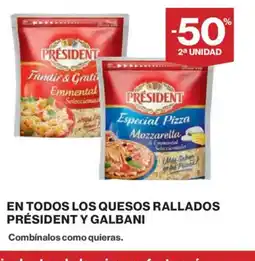 Hipercor GALBANI En todos los quesos rallados président oferta
